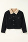 Elegant fleece-lined corduroy crop jacket