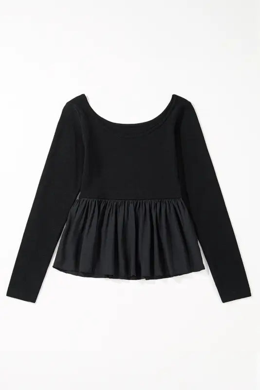 Elegant noir peplum top