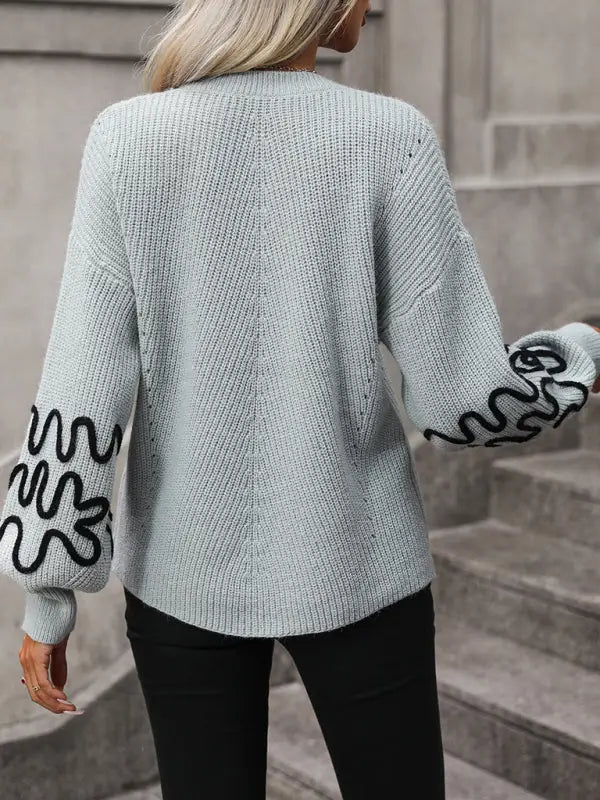 Elegant pattern knitwear sweater - sweaters & cardigans