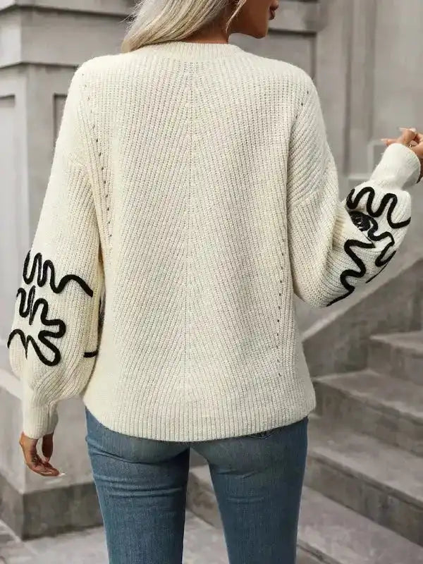 Elegant Pattern Knitwear Sweater - Fashionfitz
