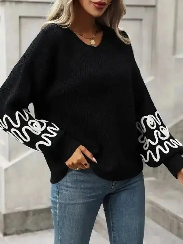 Elegant Pattern Knitwear Sweater - Fashionfitz