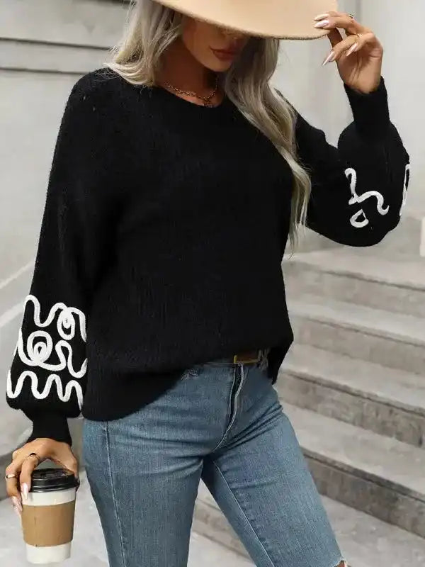 Elegant Pattern Knitwear Sweater - Fashionfitz