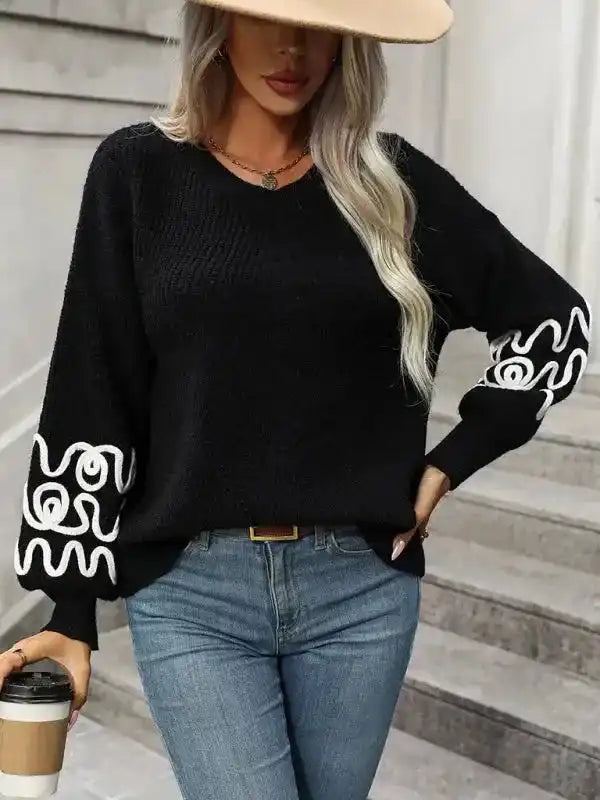 Elegant Pattern Knitwear Sweater - Fashionfitz