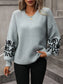 Elegant pattern knitwear sweater - grey / s - sweaters & cardigans