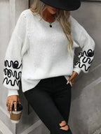 Elegant Pattern Knitwear Sweater - Fashionfitz