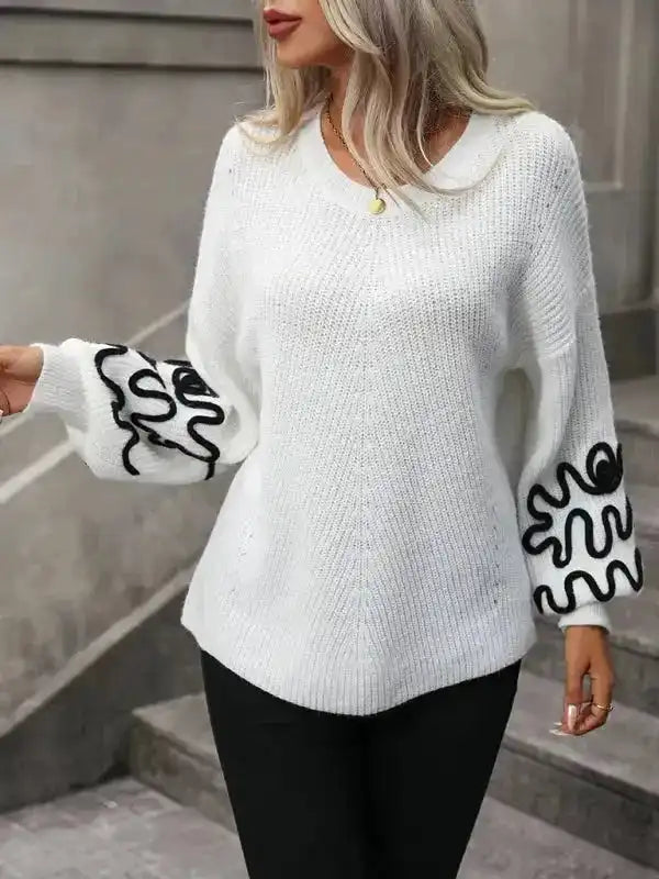 Elegant Pattern Knitwear Sweater - Fashionfitz