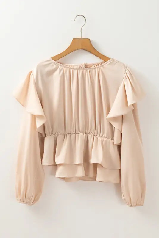 Elegant ruffled peplum blouse - retro chic | fashionfitz