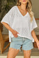 Elegant white v-neck blouse - perfect for any occasion