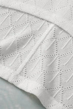 White V-Neck Knitted Flowy Blouse - Fashionfitz