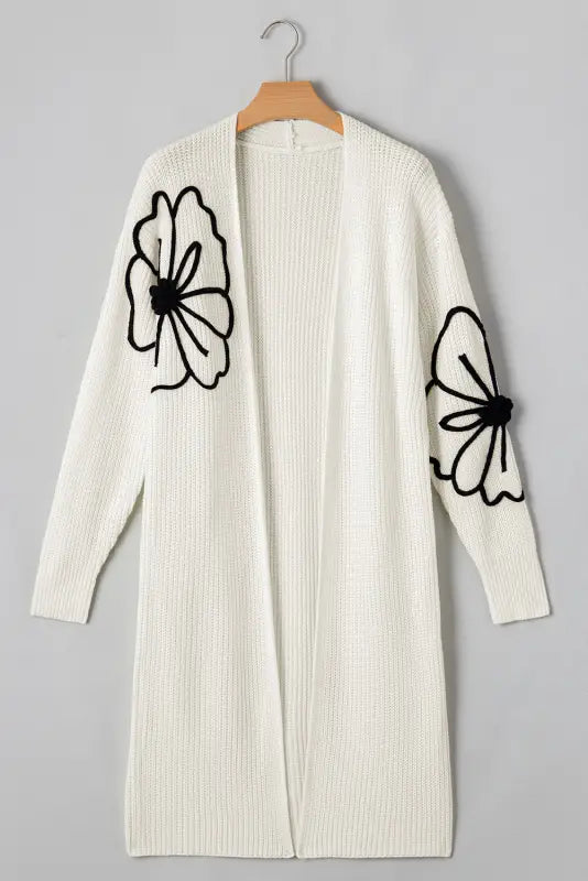 Embroidered elegance duster cardigan | fashionfitz