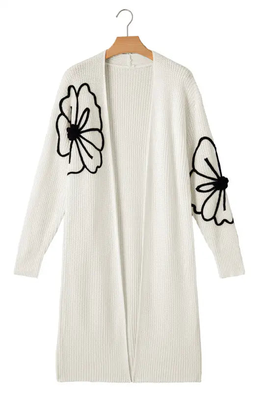 Embroidered elegance duster cardigan | fashionfitz