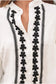 Embroidered stand neck shirt - off white | fashionfitz