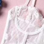 Embroidered Thong Sexy Bustier Bra Set - Fashionfitz