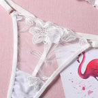 Embroidered Thong Sexy Bustier Bra Set - Fashionfitz