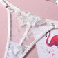 Embroidered thong sexy bustier bra set - sets