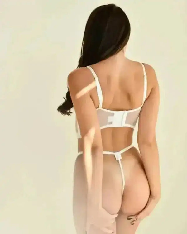 Embroidered Thong Sexy Bustier Bra Set - Fashionfitz