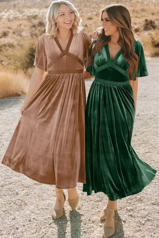 Empire grace velvet maxi dress - elegant chic | fashionfitz