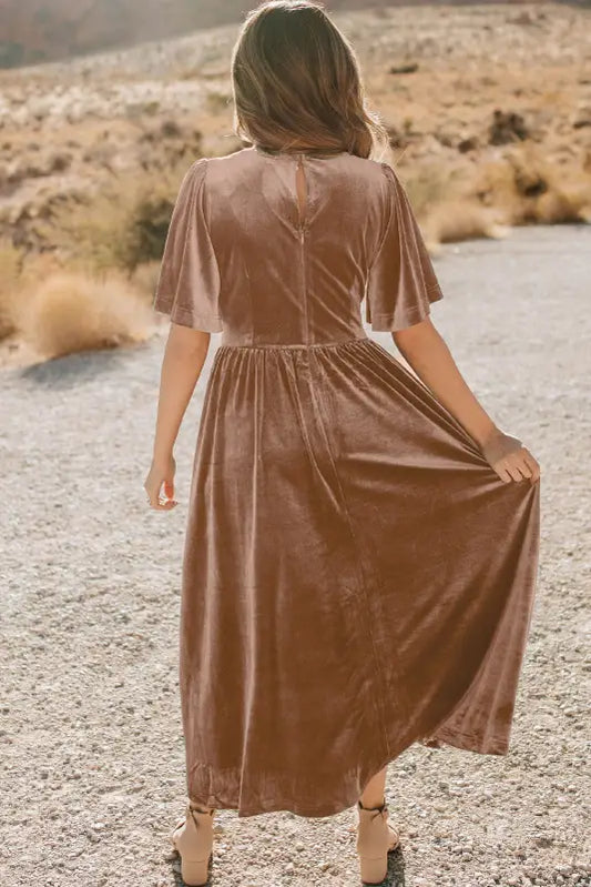 Empire grace velvet maxi dress - elegant chic | fashionfitz