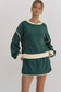 Evergreen contrast pullover and skort set| fashionfitz