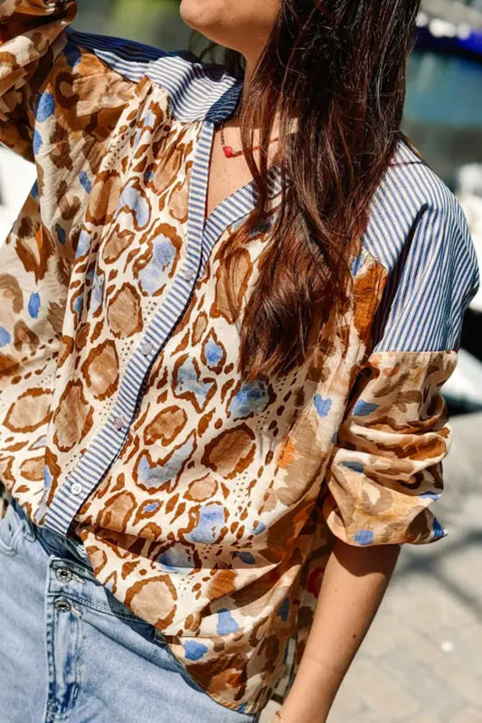 Exotic pattern play loose shirt