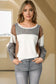 Exposed seam color block patchwork top - long sleeve tops