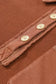 Chestnut waffle exposed seam pocket henley sweatshirt - sweatshirts & hoodies