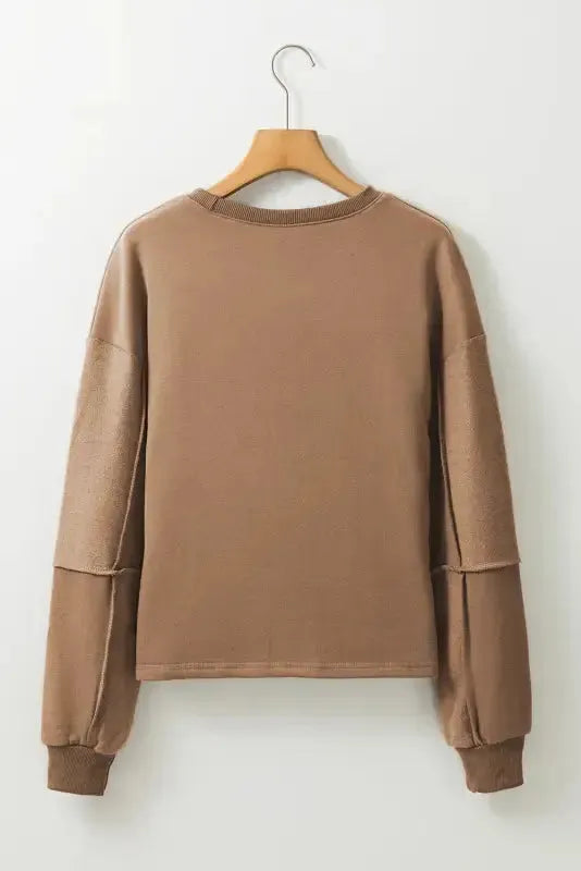 Exposed Seam Pullover Sweatshirt - Fashionfitz