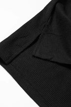 Exposed Seam Waffle Knit Top - Bubble Sleeve - Fashionfitz