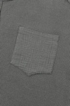 Exposed Seam Waffle Knit Top - Bubble Sleeve - Fashionfitz