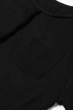 Exposed Seam Waffle Knit Top - Bubble Sleeve - Fashionfitz