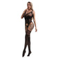 Exquisite jacquard suspender stocking - black / free - body stockings