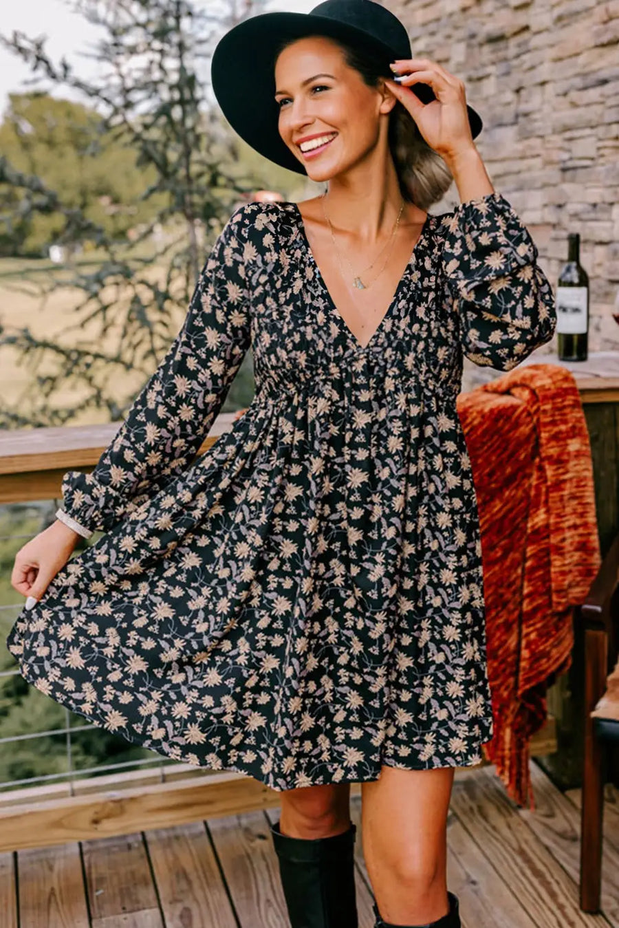 Sky Blue Leafy Botanical Side Tie Button Down Maxi Dress Women UK
