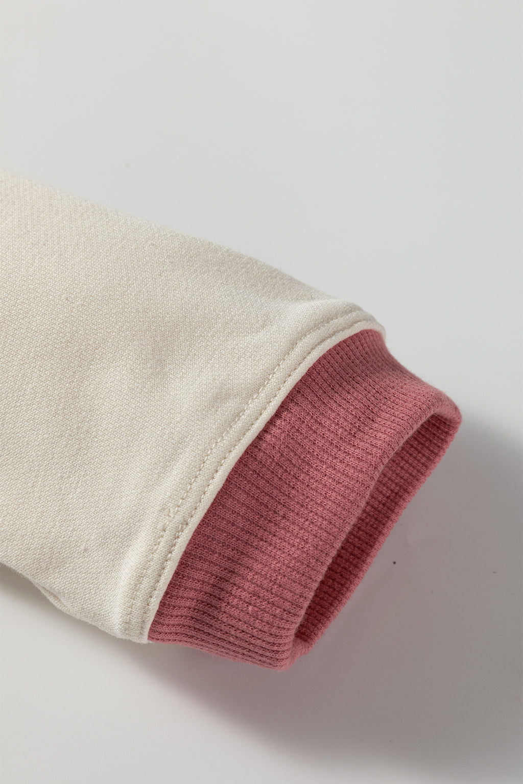 White Contrast Trim Crochet Knit Hoodie