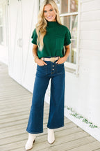 Ribbed Knit Short Sleeve Sweater – Soft & Stylish