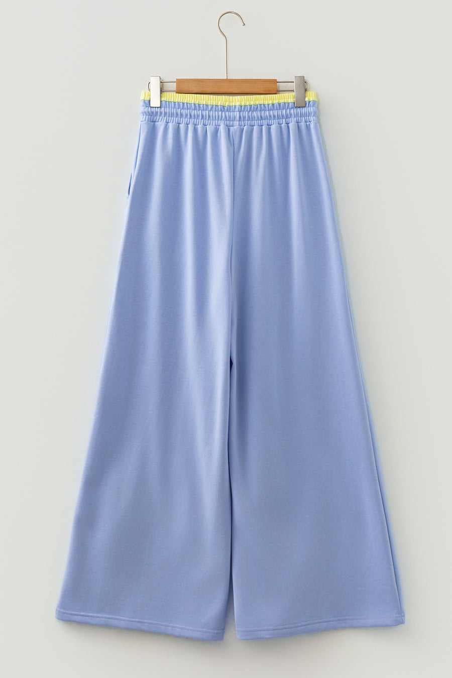 Flower Patchwork Drawstring Elastic Waist Wide-Leg Trousers