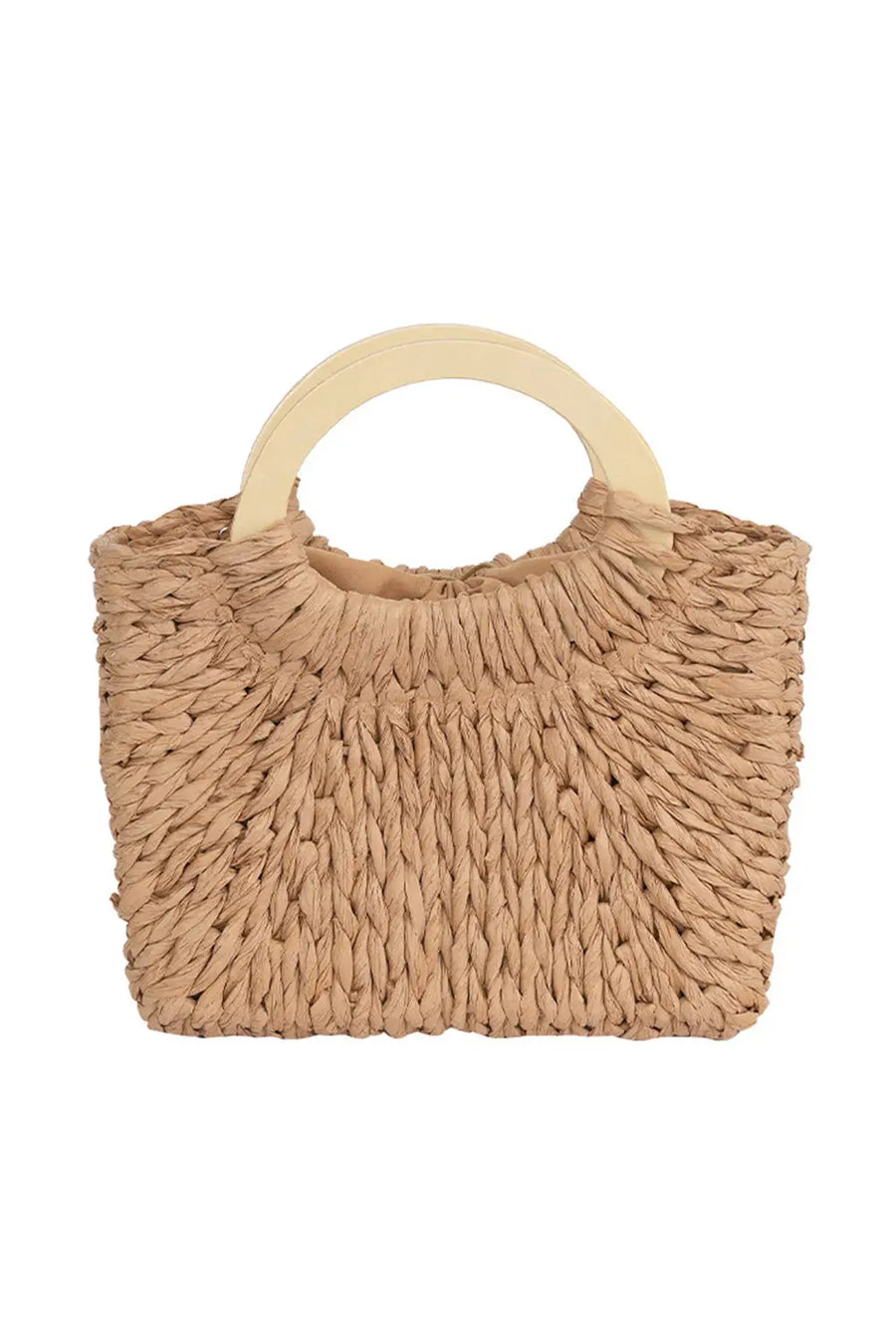 Women's retro straw woven bag flat lay casual summer