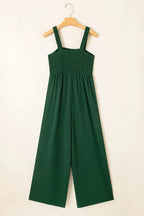 Smocked Wide Leg Jumpsuit - Fashionfitz