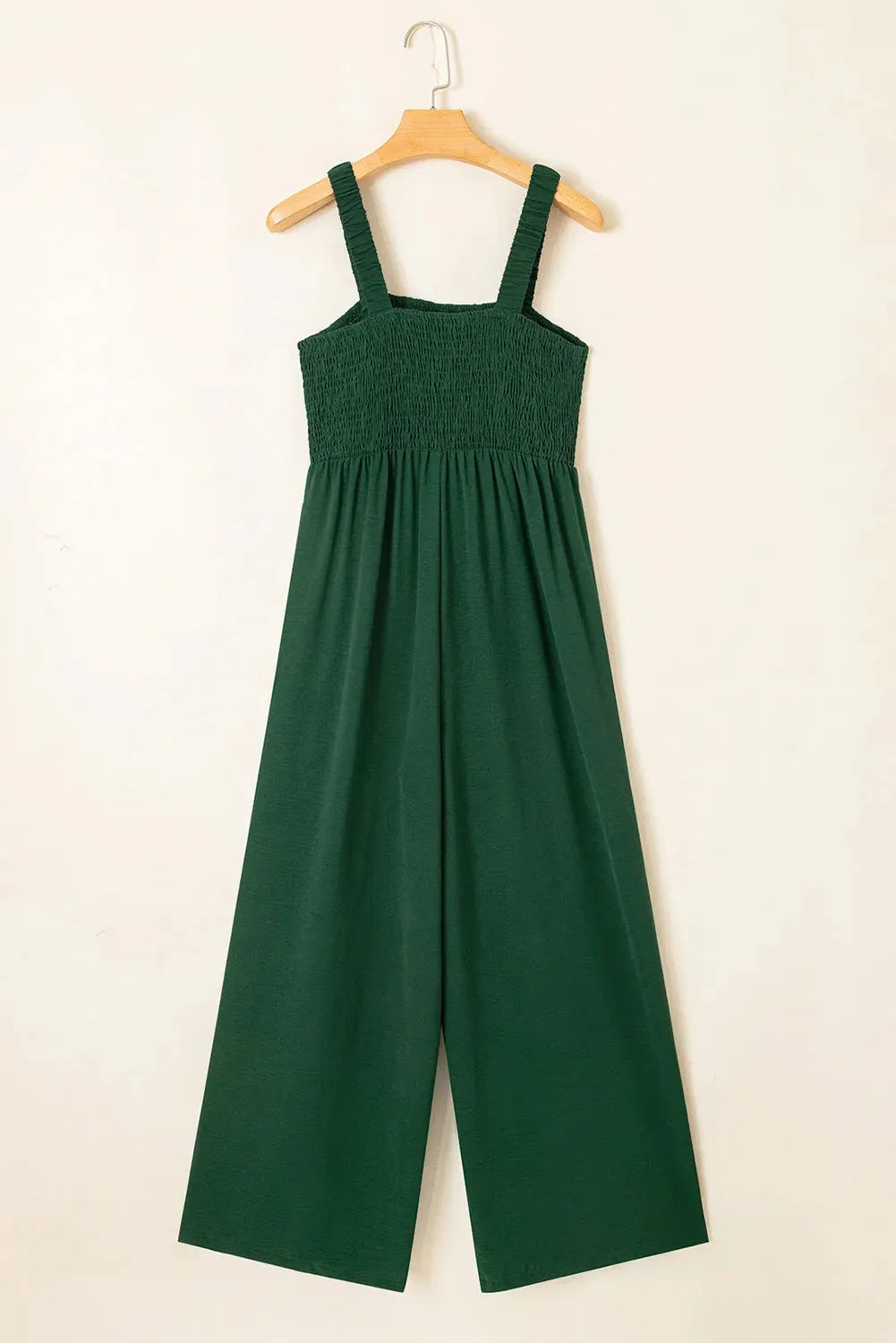 Smocked Wide Leg Jumpsuit - Fashionfitz