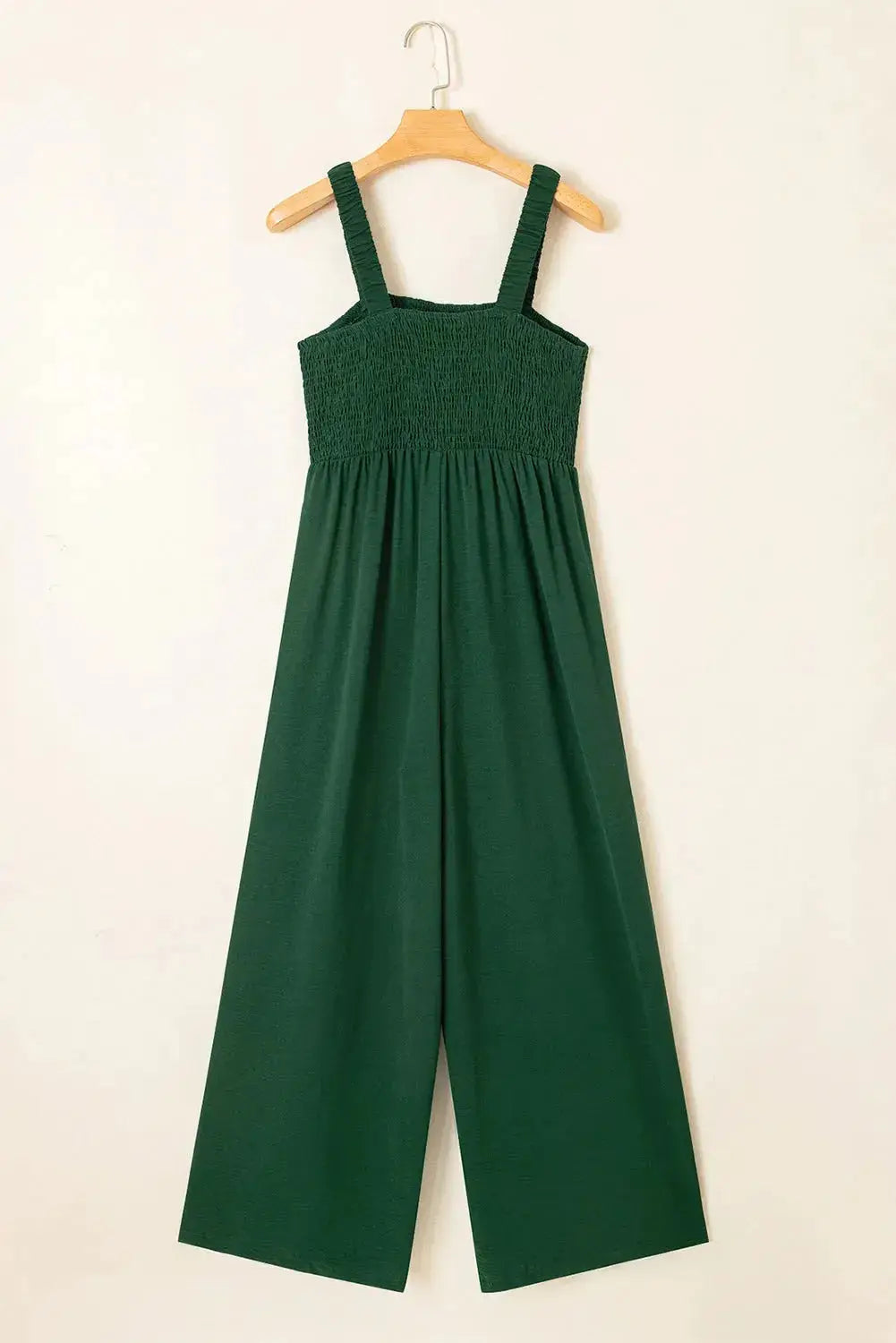 Smocked Wide Leg Jumpsuit - Fashionfitz