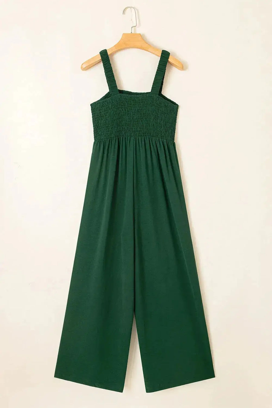 Smocked Wide Leg Jumpsuit - Fashionfitz