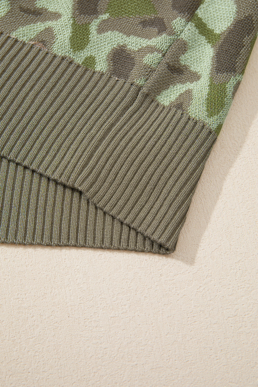 Camo Print Button Front Loose Sweater Vest Women UK