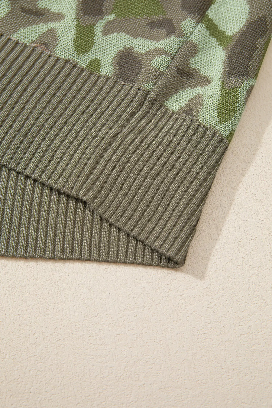 Camo Print Button Front Loose Sweater Vest Women UK