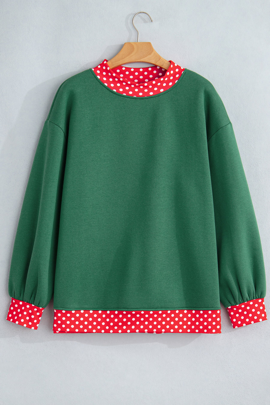 Pink Polka Dot Colour Block Oversized Sweatshirt Women UK