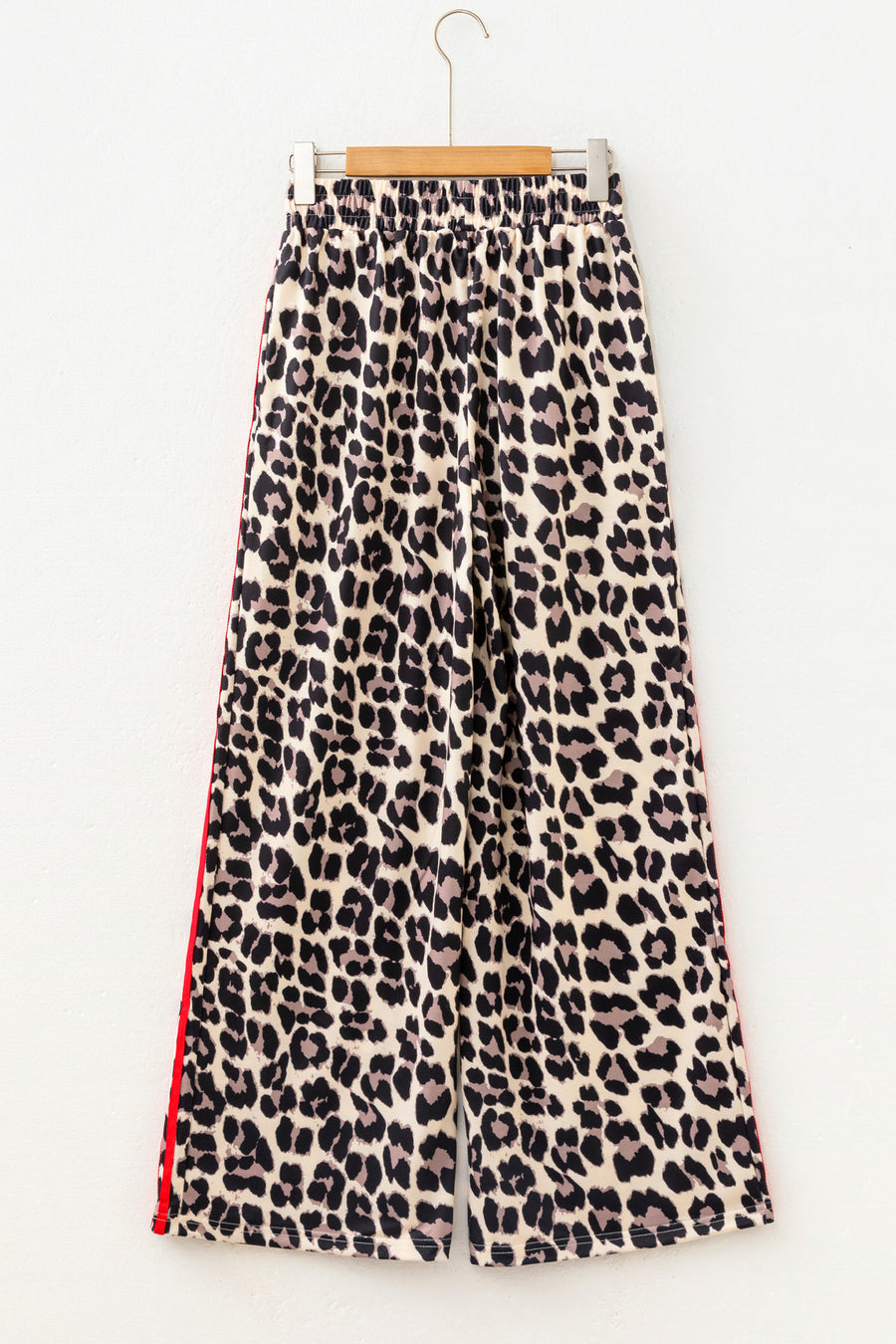 Side Stripe Leopard Wide Leg Trousers Women UK