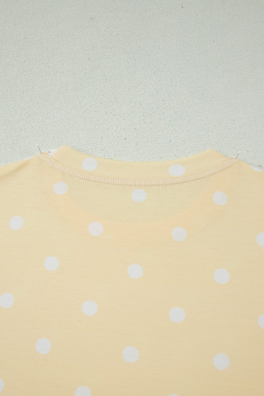 Polka Dot Exposed Seam Loose Tee Drawstring Shorts Two-Piece Set