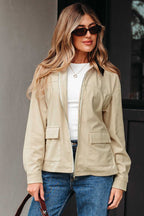 Leather Collar Corduroy Jacket