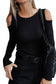 Cold Shoulder Black Sweater