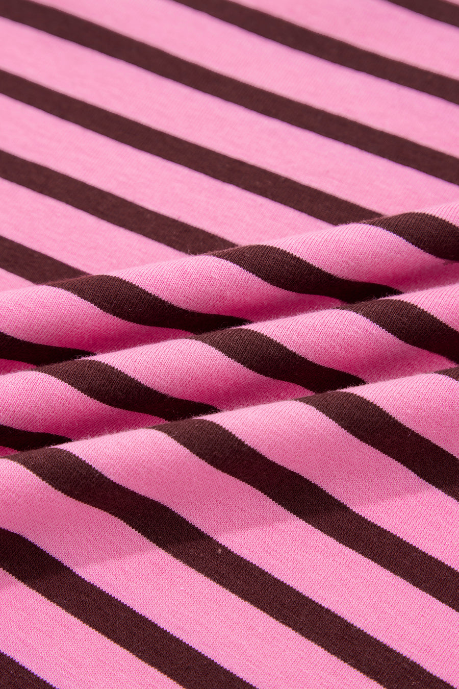 Pink Stripe V-Neck Drop Shoulder Long Sleeve Top Women UK