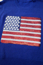 American Flag Knitted Vest - Bonbon Sparkling - Fashionfitz