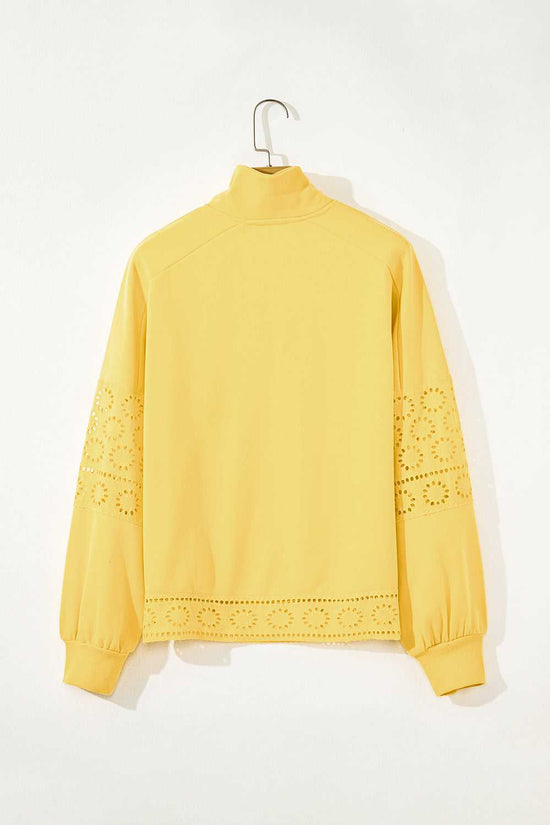 Embroidered Flower Snap Sweatshirt